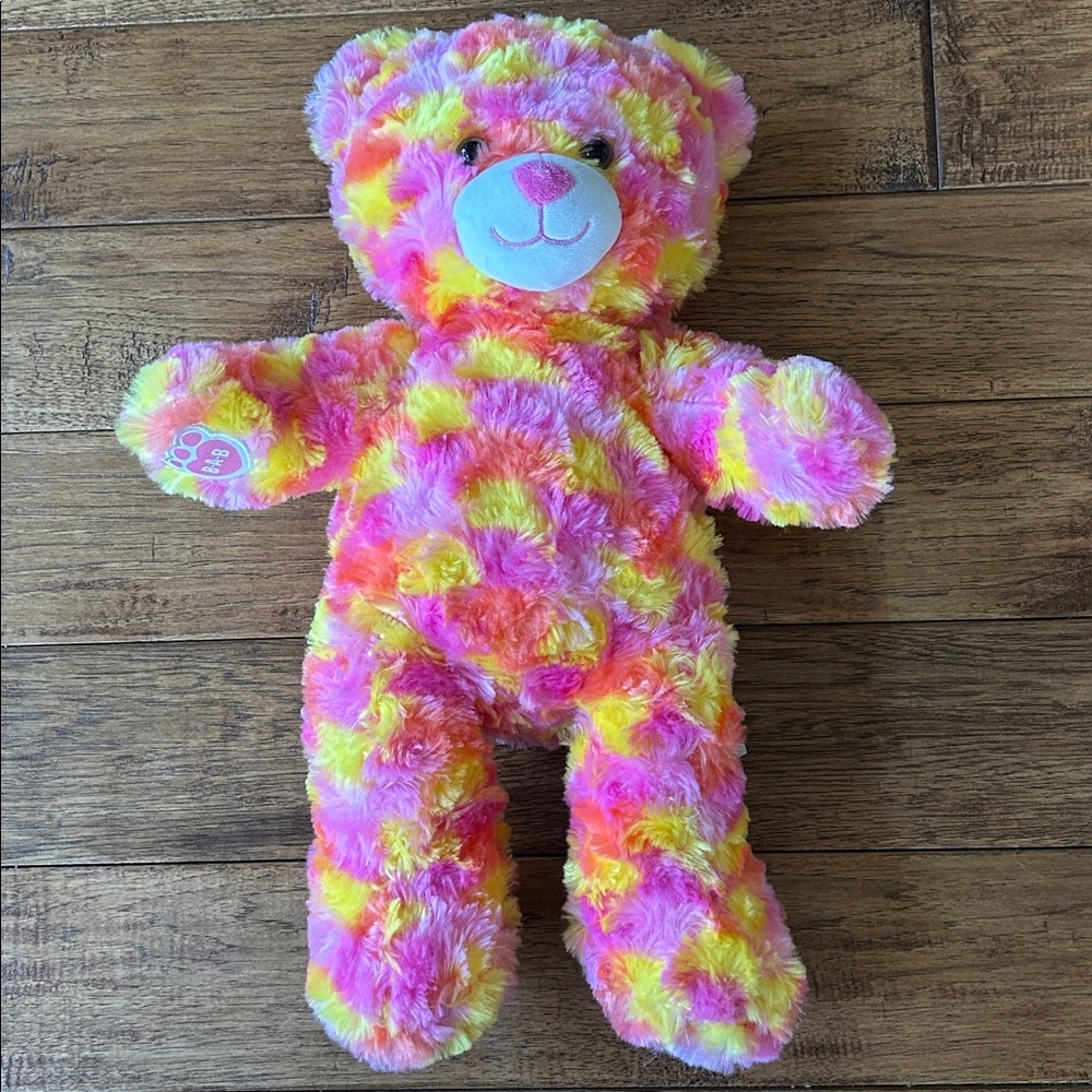 Build-A-Bear Workshop Sun Sparkle Teddy Bear Pink Yellow Collectible Stuffy - Picture 2 of 7